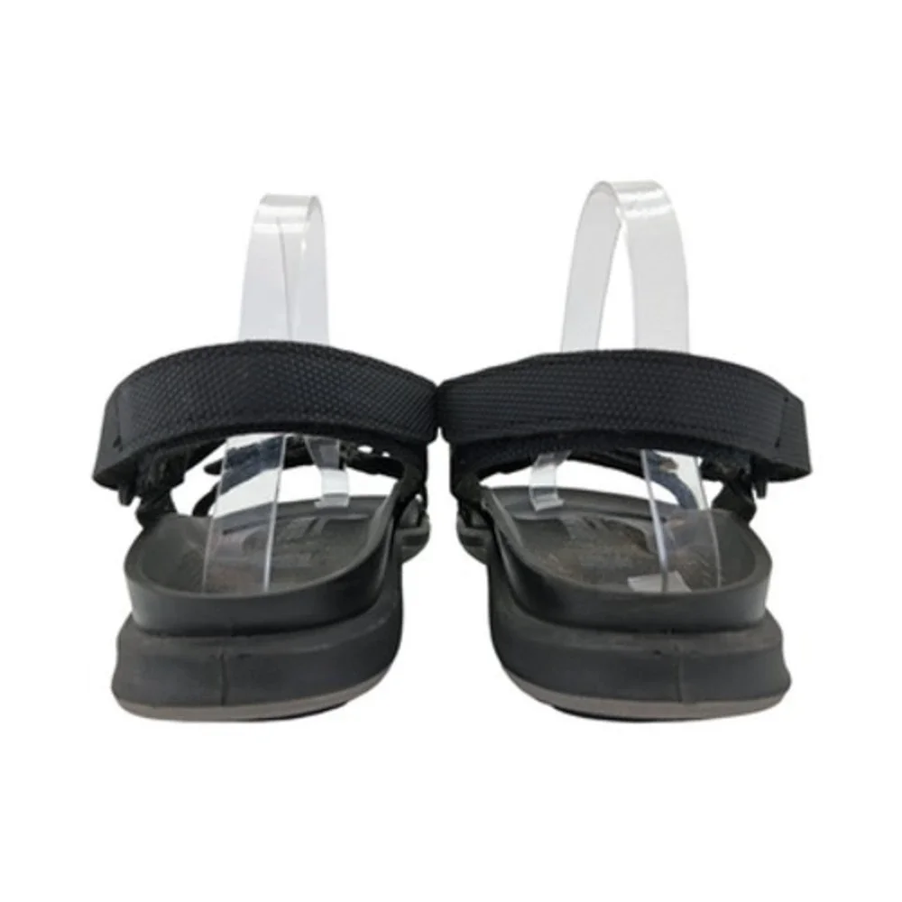 Birkenstock Sandals Womens US 8-8.5 EU 39 Black Nylon Strappy Hook Loop Comfort - Picture 9 of 13
